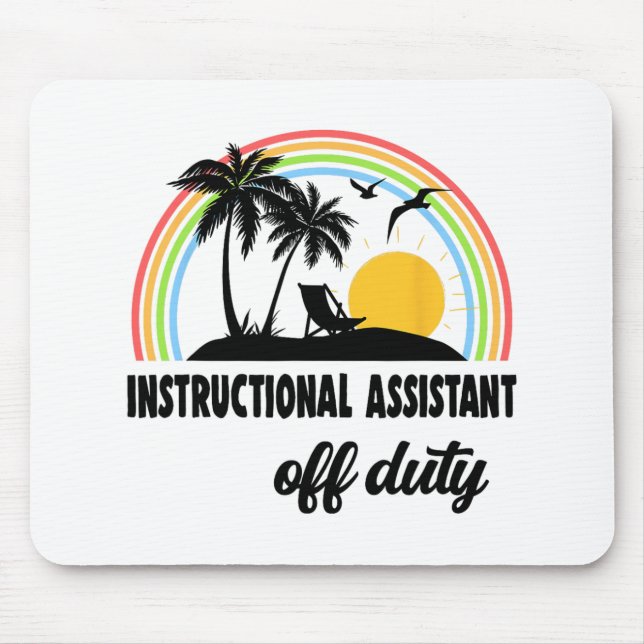 Istant Off Duty Rainbow End Of School Year  Mouse Pad (Front)