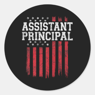 Istant Principal American Flag Usa Patriot Patriot Classic Round Sticker