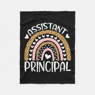 Istant Principal Boho Rainbow Leopard First Day Fleece Blanket