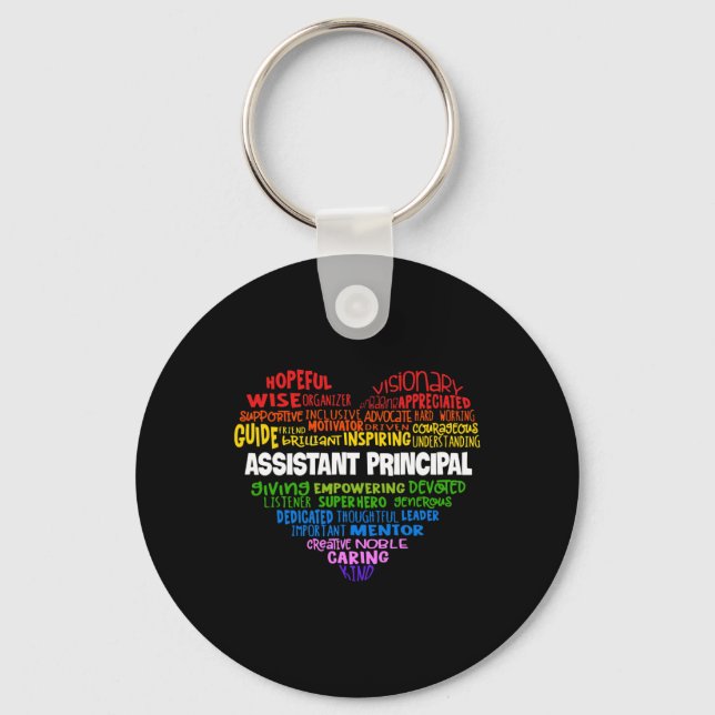 Istant Principal Cute Heart Back To School  Key Ring (Front)