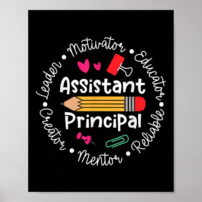 Istant Principal Happy First Day Of School Back To Poster (Front)