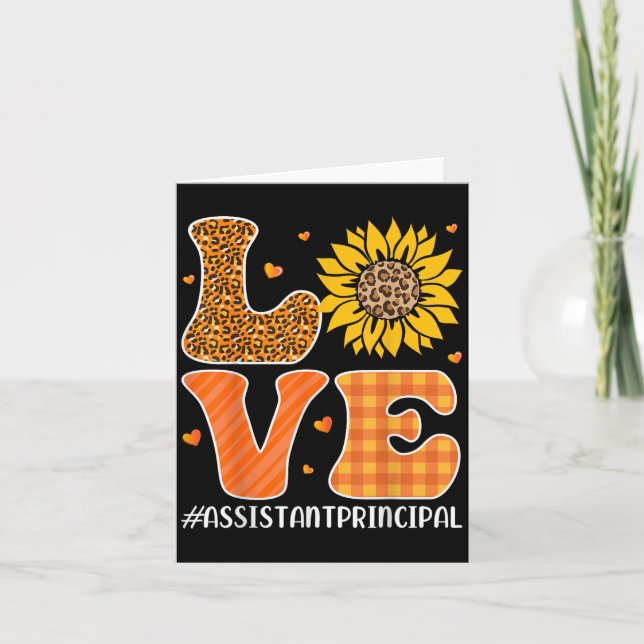 Istant Principal Love Fall Pumpkin Leopard Hallowe Card (Front)