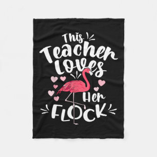 Istant Principal Loves Her Flock Flamingo Teacher Fleece Blanket