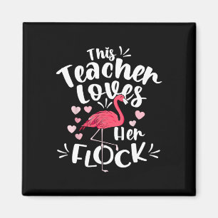 Istant Principal Loves Her Flock Flamingo Teacher Magnet