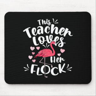 Istant Principal Loves Her Flock Flamingo Teacher Mouse Pad