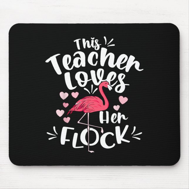 Istant Principal Loves Her Flock Flamingo Teacher  Mouse Pad (Front)