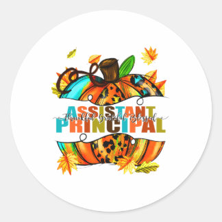 Istant Principal Thankful Grateful Blessed Autumn  Classic Round Sticker