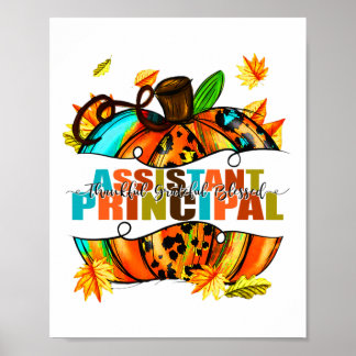 Istant Principal Thankful Grateful Blessed Autumn  Poster