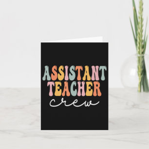 Istant Teacher Crew Retro Groovy First Day Of Scho Card