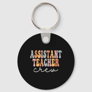 Istant Teacher Crew Retro Groovy First Day Of Scho Key Ring