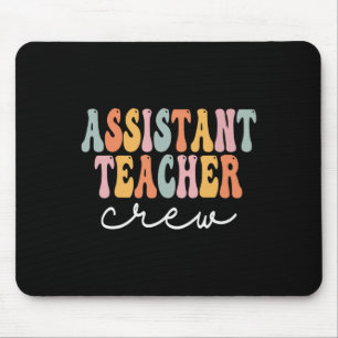 Istant Teacher Crew Retro Groovy First Day Of Scho Mouse Pad