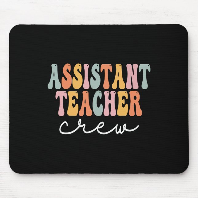 Istant Teacher Crew Retro Groovy First Day Of Scho Mouse Pad (Front)