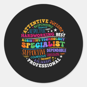 Istive Technology Specialist Appreciation Back To  Classic Round Sticker