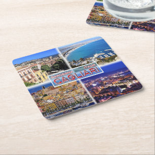 IT2027 Europe - Italy - Sardinia - Cagliari - Harb Square Paper Coaster