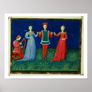 It 973 f.21v A Gentleman dancing with two Ladies, Poster