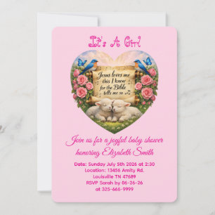 It' A Girl Pink Baby Shower Invitation