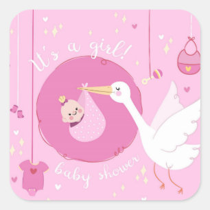 It a Girl Square Sticker