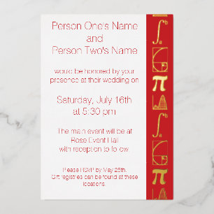 It Adds Up in Cherry Foil Invitation