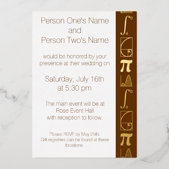 It Adds Up in Chocolate Foil Invitation (Front)