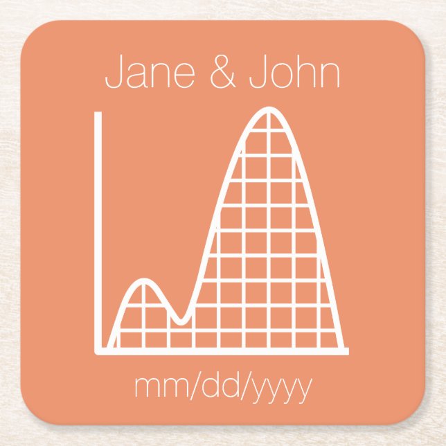 It Adds Up in Coral Paper Coaster (Front)