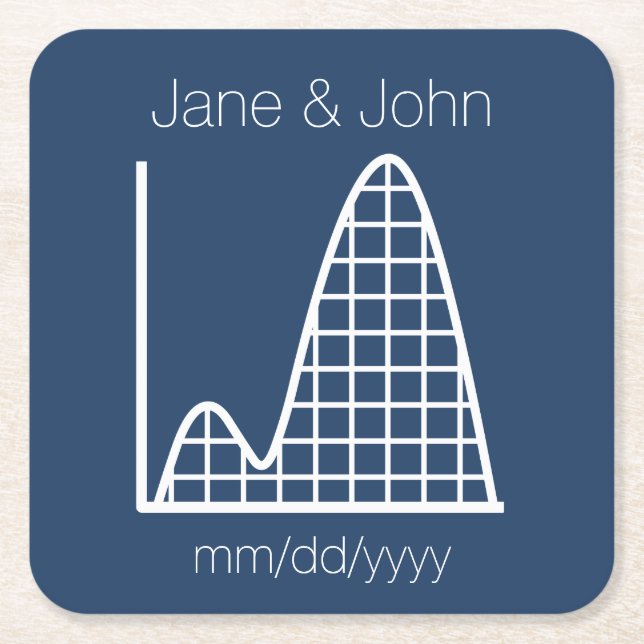 It Adds Up in Navy Paper Coaster (Front)