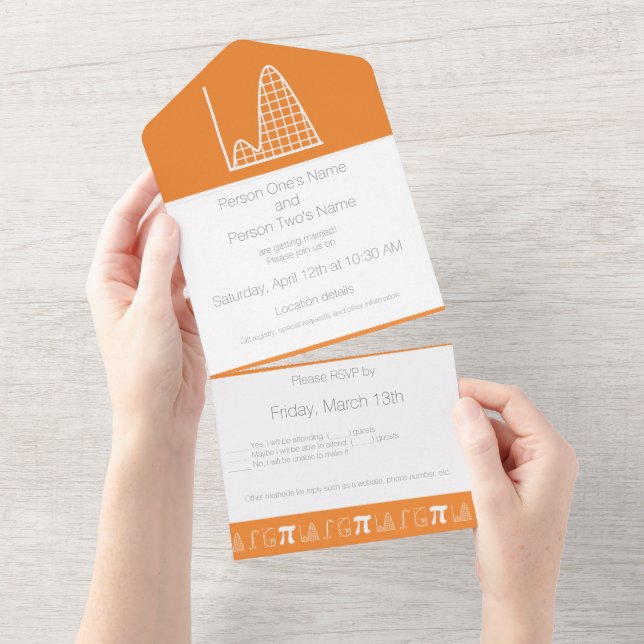 It Adds Up in Orange All In One Invitation (Tearaway)