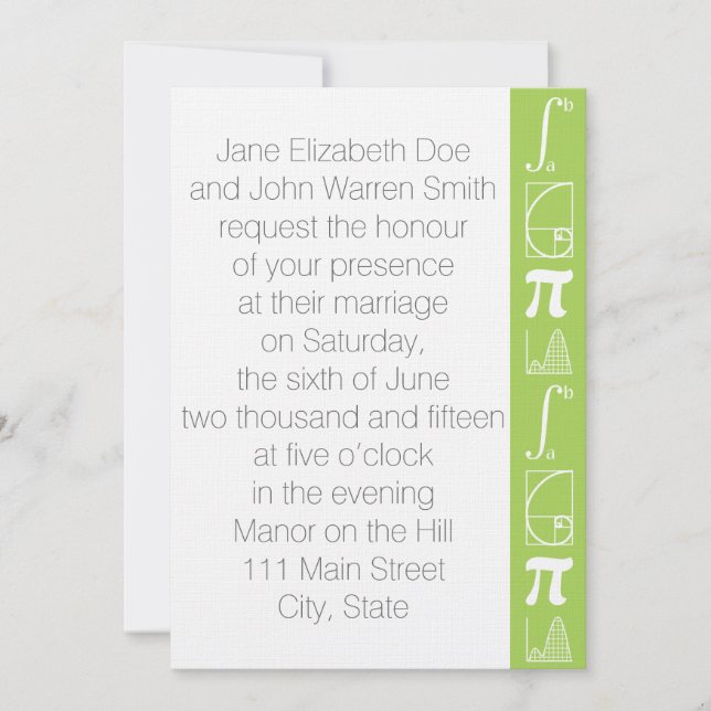 It Adds Up in Peridot Wedding Invitation (Front)
