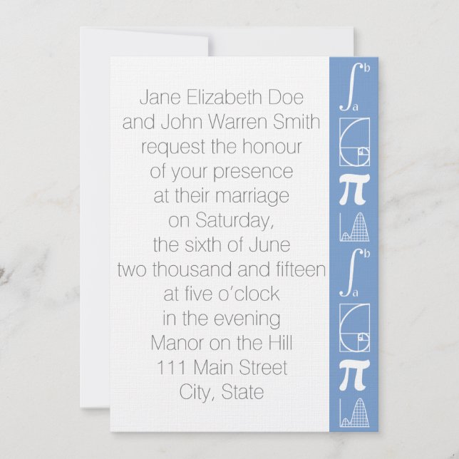 It Adds Up in Periwinkle Wedding Invitation (Front)