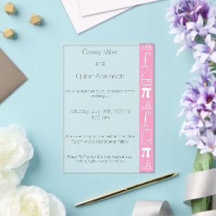 It Adds Up in Petal Pink Acrylic Wedding  Invitations