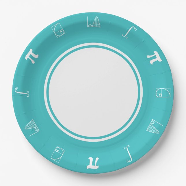 It Adds Up in Turquoise Paper Plate (Front)