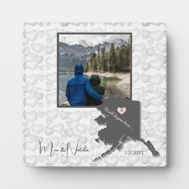 It All Began Here Alaska, Photo Customise   Plaque (Front)