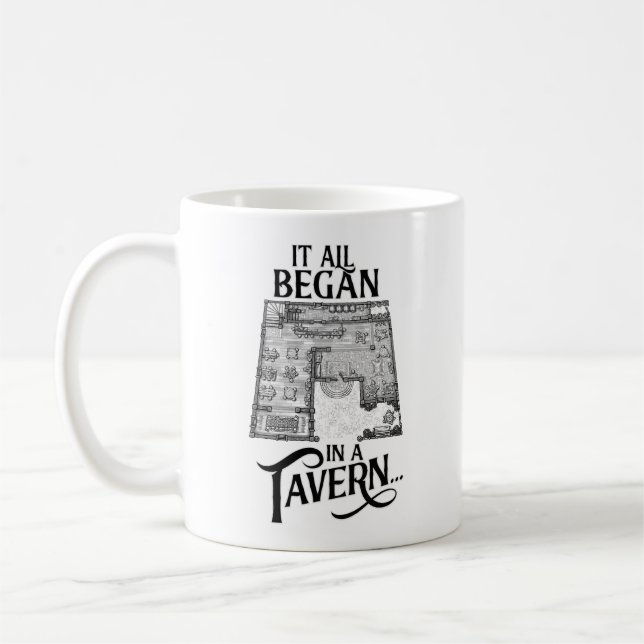 It all Began in a Tavern Old School RPG Map Coffee Mug (Left)