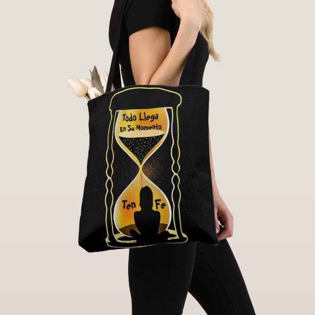 "It all comes in its time" - Believe in Timing Tote Bag (Close Up)