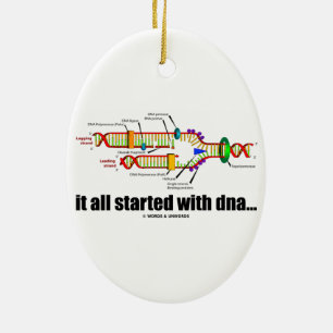it all started with DNA.. (DNA Replication) Ceramic Ornament