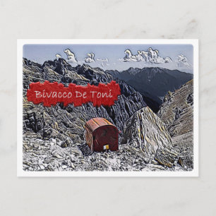 It - alpine hut Bivacco De Toni - Dolomiti - Postcard
