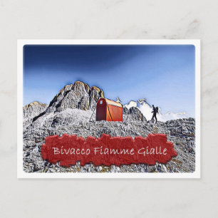 It - alpine hut Bivacco Fiamme Gialle - Dolomiti - Postcard