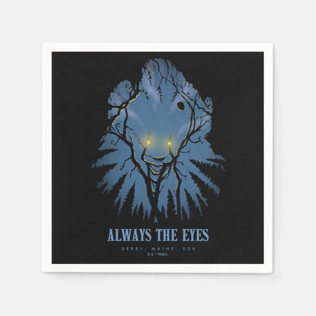 IT Always The Eyes Pareidolic Tree Tops Napkin (Front)