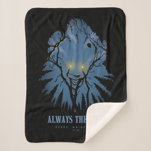IT Always The Eyes Pareidolic Tree Tops Sherpa Blanket (Front)