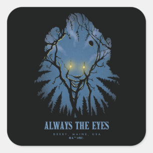 IT Always The Eyes Pareidolic Tree Tops Square Sticker