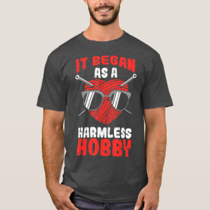 It Began As A Harmless Hobby Crochet Knitting Croc T-Shirt