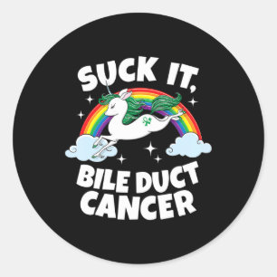 It Bile Duct Cancer Fun Quote Unicorn Rainbow Classic Round Sticker