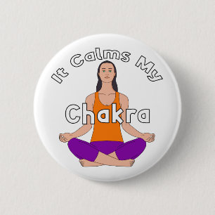 It calms my chakra 6 cm round badge
