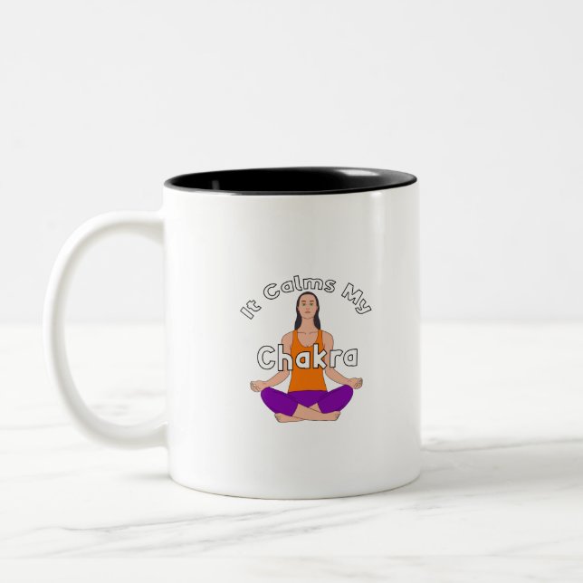 It calms my chakra Two-Tone coffee mug (Left)