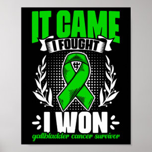 It Came I Fought I Won - Bile Duct Cancer Gallblad Poster