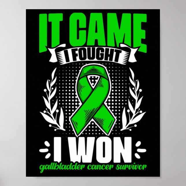 It Came I Fought I Won - Bile Duct Cancer Gallblad Poster (Front)