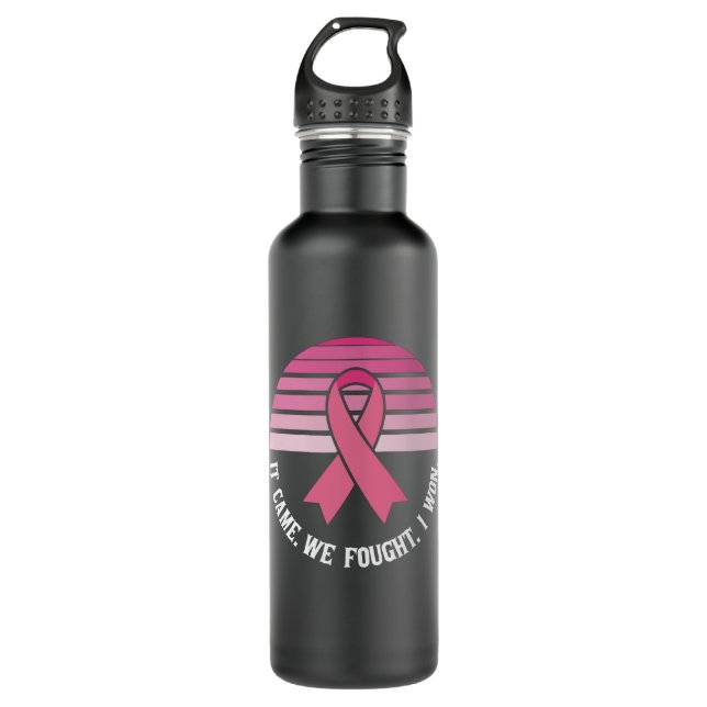 It Came We Fought I Won Breast Cancer Survivor 710 Ml Water Bottle (Front)