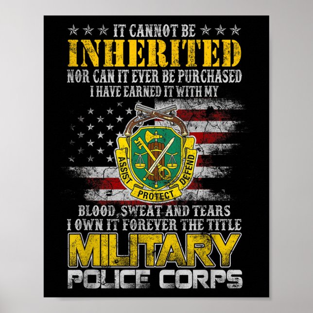 It Cannot Be Inherited Military Lice Veteran Day P Poster (Front)