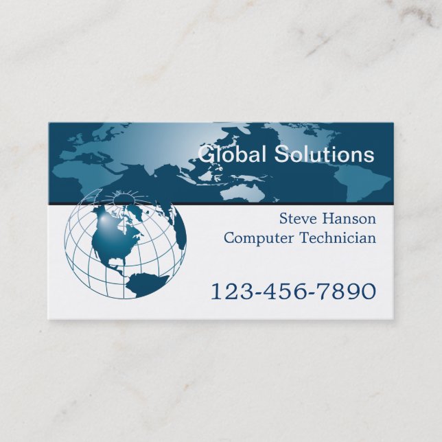 IT Computer Programmer Technician Business Card (Front)