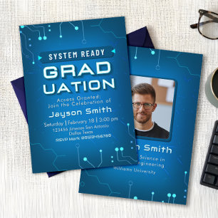IT - Computer Science Graduation with Photo Invitation