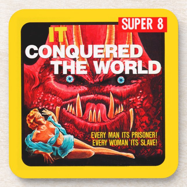 "It Conquered The World" 1950s Movie Film Box Coaster (Front)